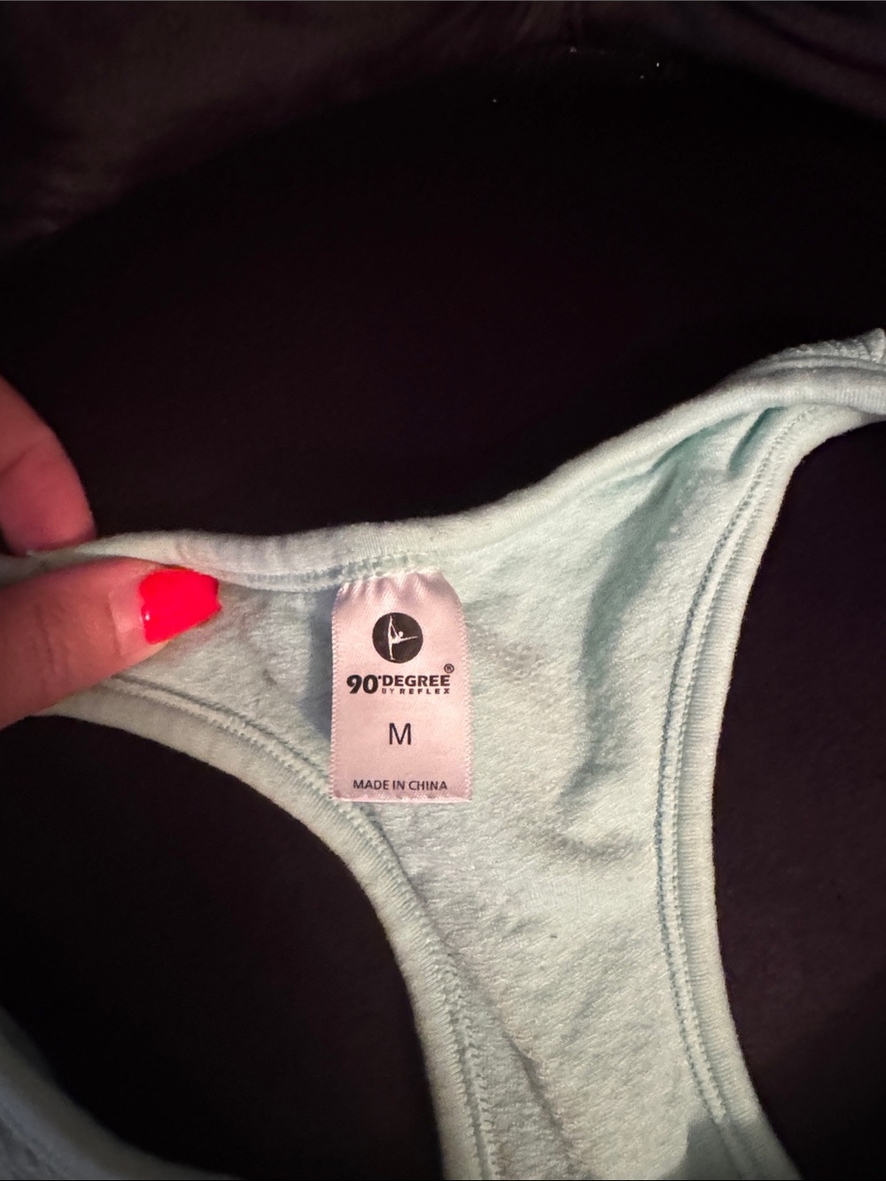 90 Degrees Ribbed Mint Racerback Sports Bra with  Padding - Picture 4 of 4